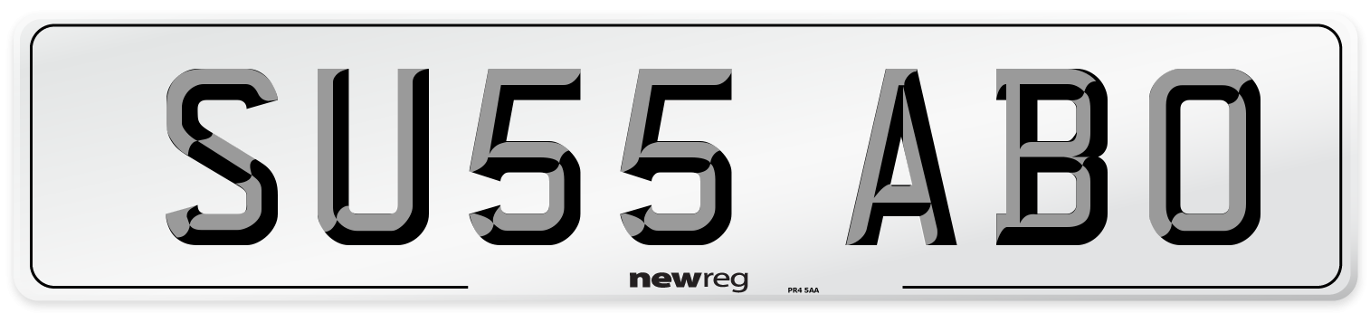 SU55 ABO Number Plate from New Reg